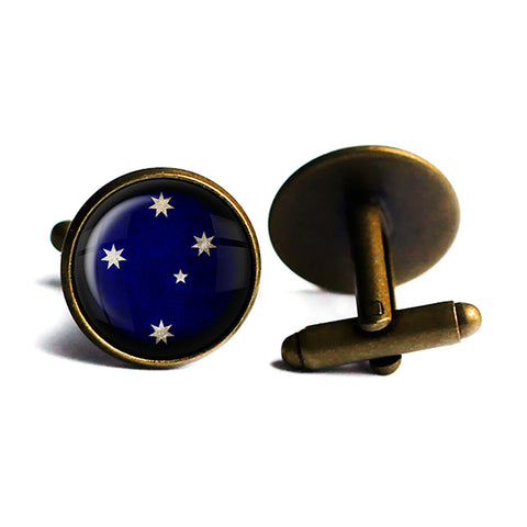 Australia Australian Southern Cross Flag Antique Bronze Cufflinks