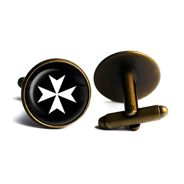Knights of Malta Hospitalier Hospitaller Antique Bronze Cufflinks