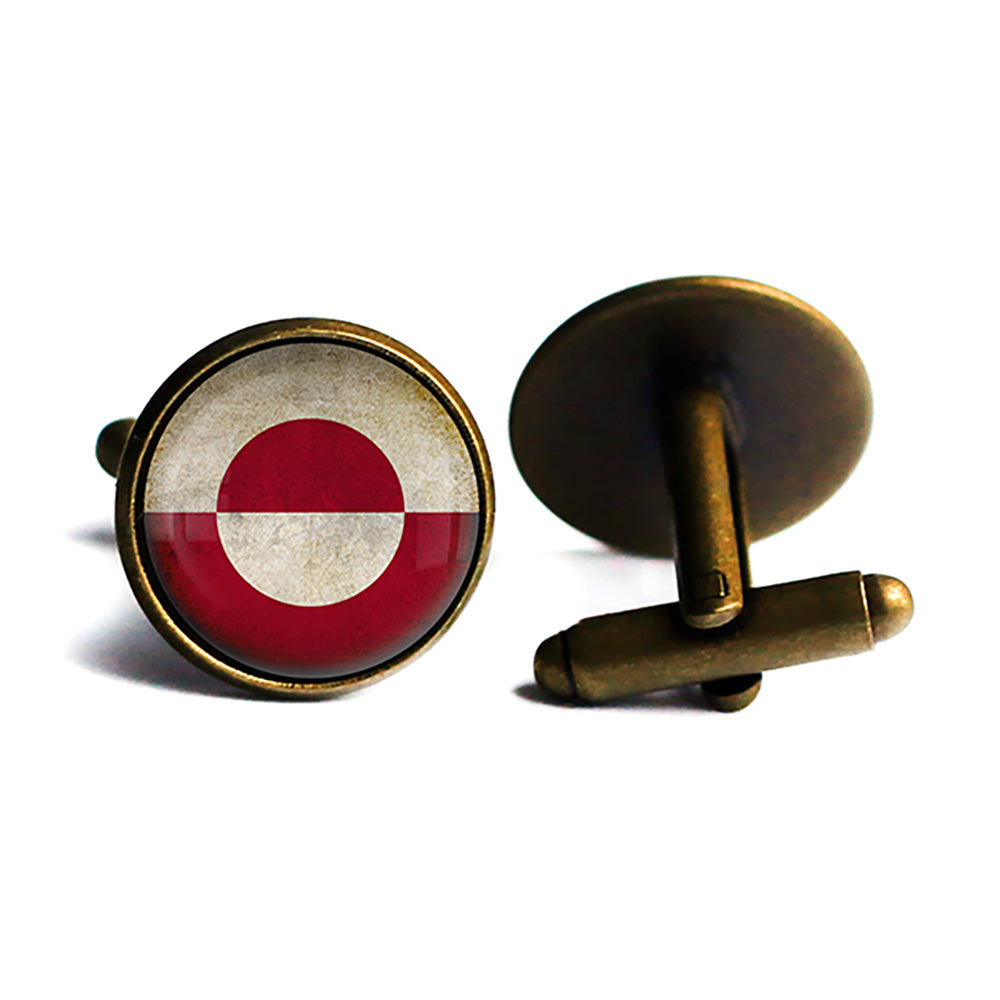 Greenland Greenlandic Flag Antique Bronze Cufflinks