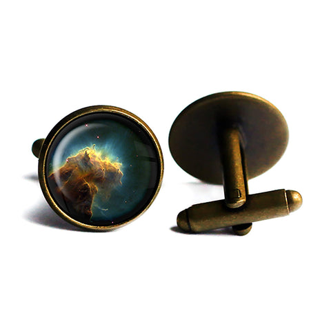 NASA Photograph Eagle Nebula Antique Bronze Cufflinks