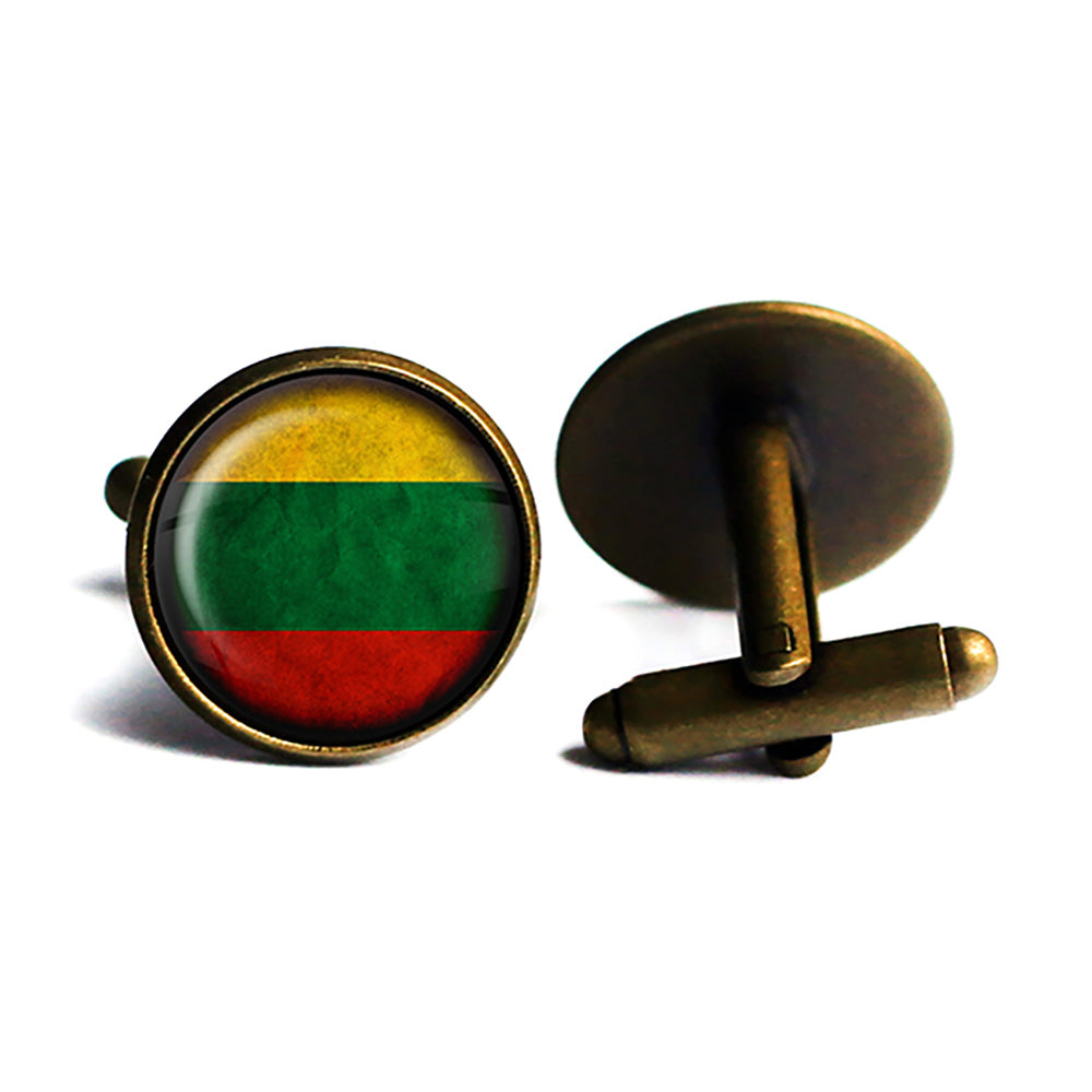 Lithuania Lithuanian Flag Antique Bronze Cufflinks