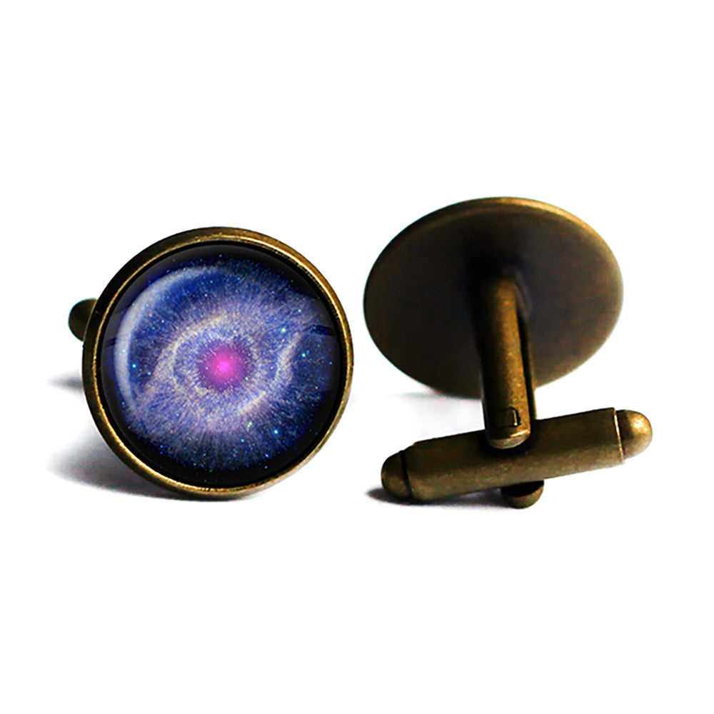 NASA Photograph Helix Nebula Antique Bronze Cufflinks