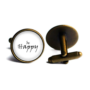 Be Happy Antique Bronze Cufflinks