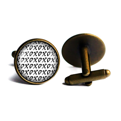 XOXOXO Hugs and Kisses Antique Bronze Cufflinks