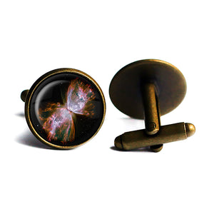 NASA Photograph Red Tarantula Nebula Antique Bronze Cufflinks