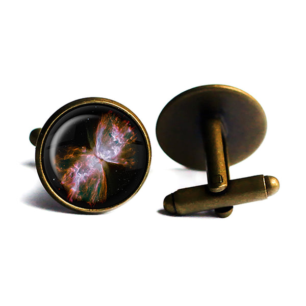 NASA Photograph Red Tarantula Nebula Antique Bronze Cufflinks