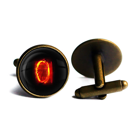 Dieselpunk Steampunk Cyberpunk Nixie Tube Print Number 0 Zero Antique Bronze Cufflinks
