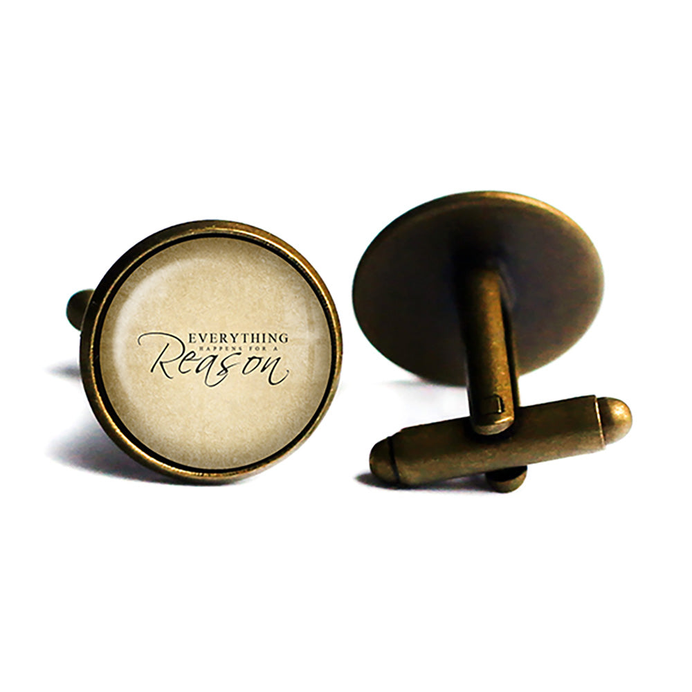 Everything Happens for a Reason Antique Bronze Cufflinks
