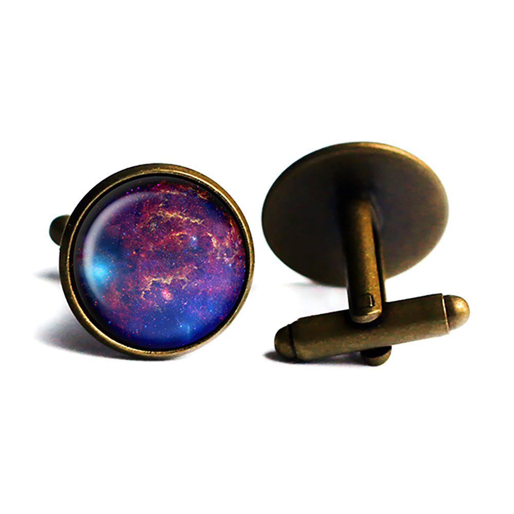 NASA Photograph Galaxy Antique Bronze Cufflinks