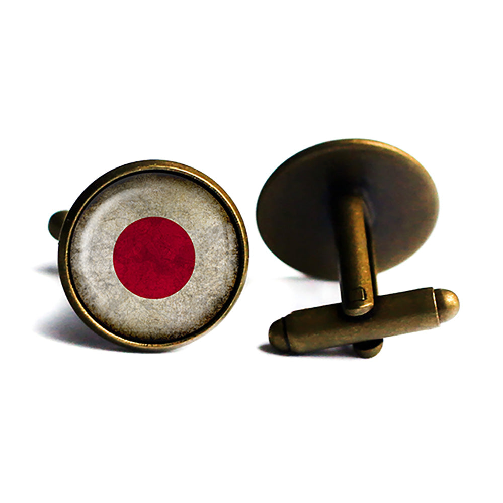 Japan Japanese Flag Antique Bronze Cufflinks