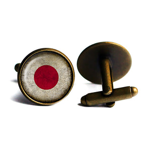 Japan Japanese Flag Antique Bronze Cufflinks