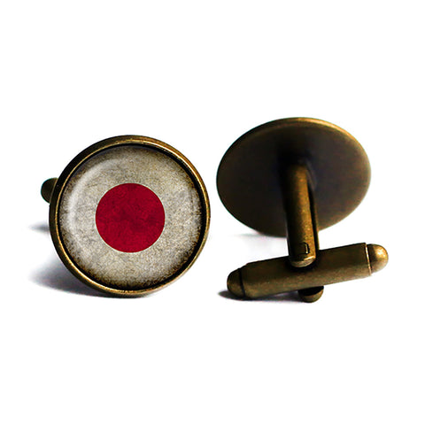 Japan Japanese Flag Antique Bronze Cufflinks