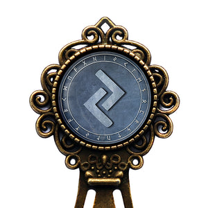 Viking Runes Elder Futhark Rune Circle J Jera Earth Bronze Bookmark