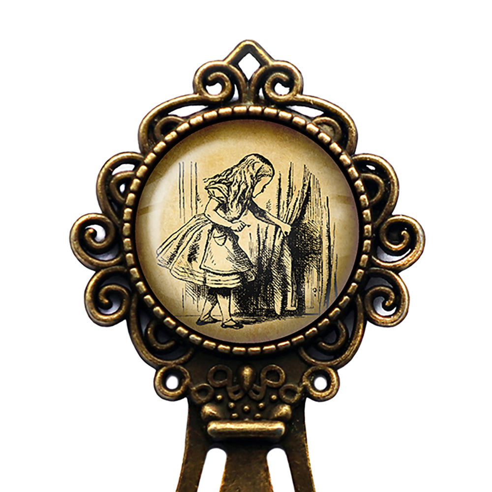 Alice in Wonderland Behind the Curtain Bronze Bookmark