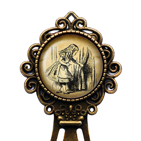 Alice in Wonderland Behind the Curtain Bronze Bookmark