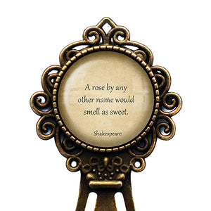 William Shakespeare Rose by any Other Name Bronze Bookmark