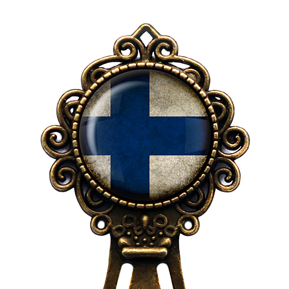 Republic of Finland Finnish Flag Bronze Bookmark