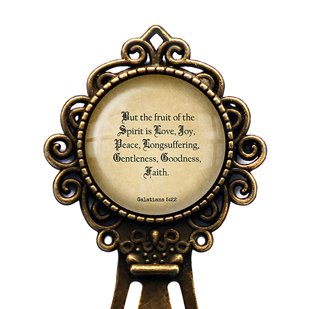 Galatians 5:22  Fruit of the Spirit love Joy Peace King James Version KJV Bible Bronze Bookmark