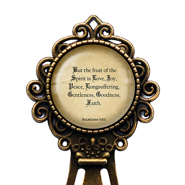 Galatians 5:22  Fruit of the Spirit love Joy Peace King James Version KJV Bible Bronze Bookmark