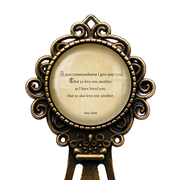 John 13:34 Love One Another King James Version KJV Bible Bronze Bookmark