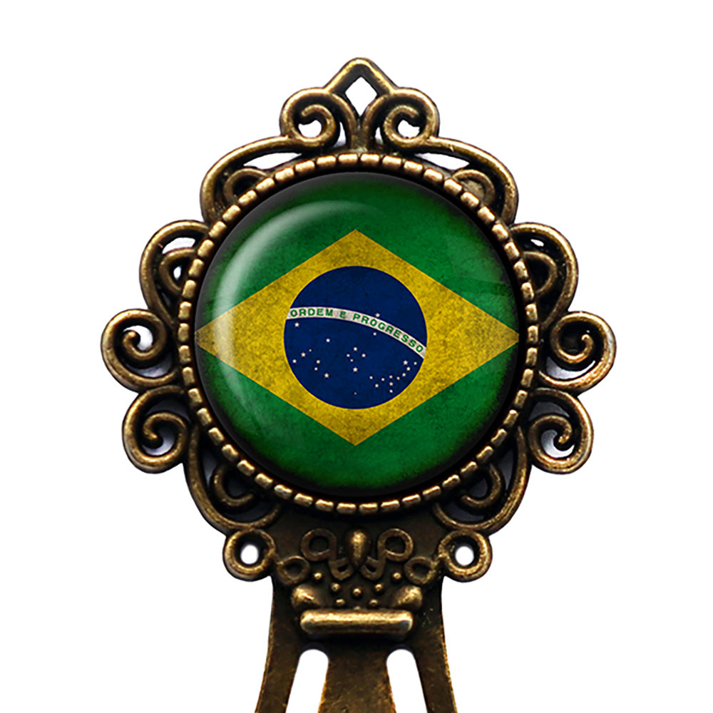 Brazil Brazilian Flag Bronze Bookmark