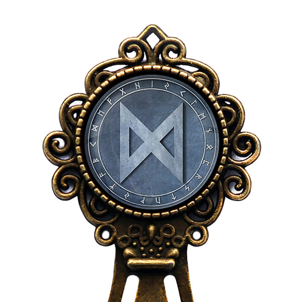 Viking Runes Elder Futhark Rune Circle D Dagaz Dawn Bronze Bookmark