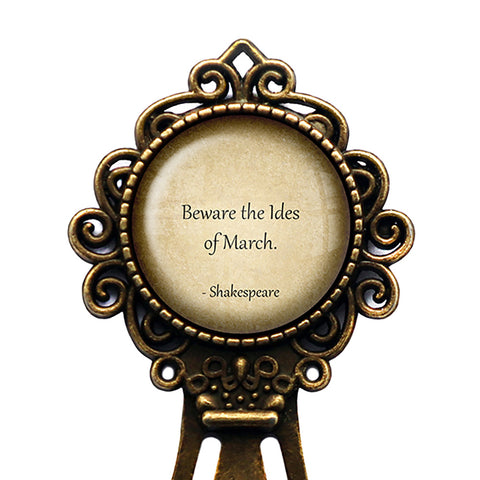 William Shakespeare Beware the Ides of March Bronze Bookmark