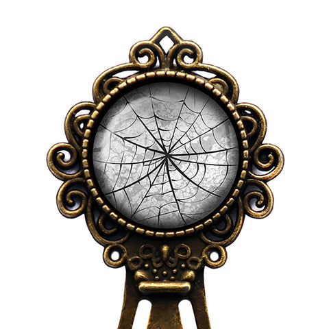 Halloween Spider Web Bronze Bookmark