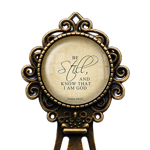 Psalm 46:10 Be Still and Know that I am God King James Version KJV Bible Bronze Bookmark
