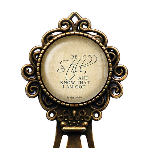 Psalm 46:10 Be Still and Know that I am God King James Version KJV Bible Bronze Bookmark