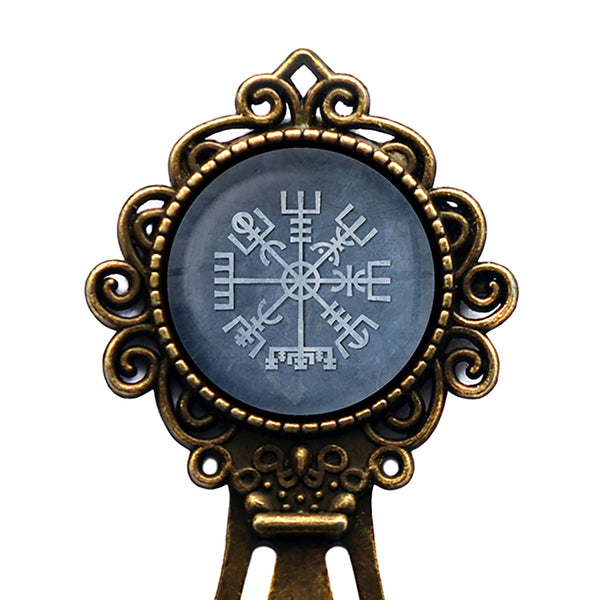 Viking Runes Vegvisir Viking Compass Bronze Bookmark