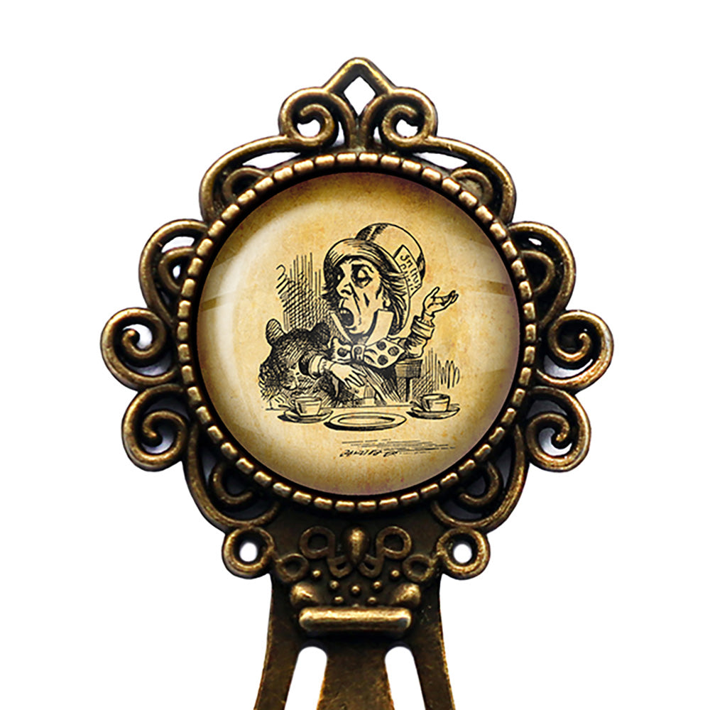 Alice in Wonderland Mad Hatter Tea Party Bronze Bookmark