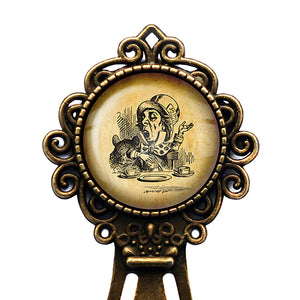 Alice in Wonderland Mad Hatter Tea Party Bronze Bookmark