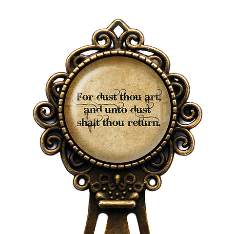 Genesis 3:19 For Dust Thou Art King James Version KJV Bible Bronze Bookmark