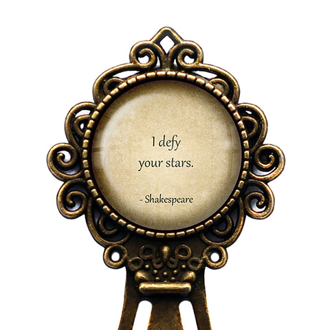 William Shakespeare I Defy Your Stars Bronze Bookmark