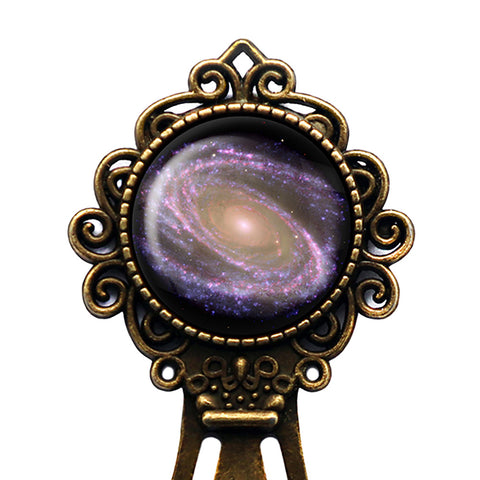 NASA Photograph Purple Galaxy Bronze Bookmark