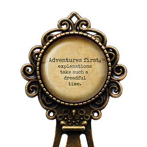 Alice in Wonderland Adventures First Explanations take a Dreadful Time Bronze Bookmark