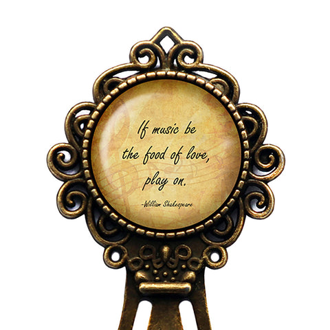 William Shakespeare Music be the Food of Love Play On Bronze Bookmark
