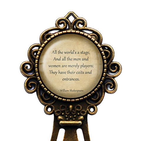 William Shakespeare All the World's a Stage Bronze Bookmark