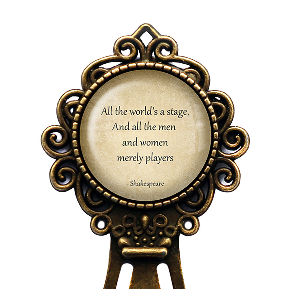 William Shakespeare All the World's a Stage Merely Players Bronze Bookmark
