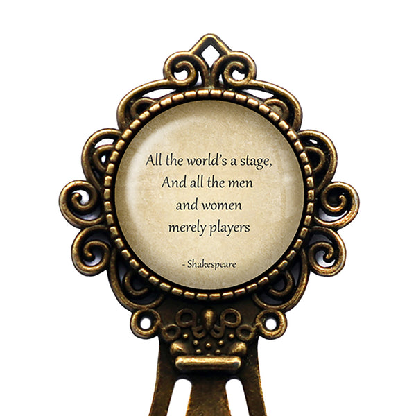 William Shakespeare All the World's a Stage Merely Players Bronze Bookmark