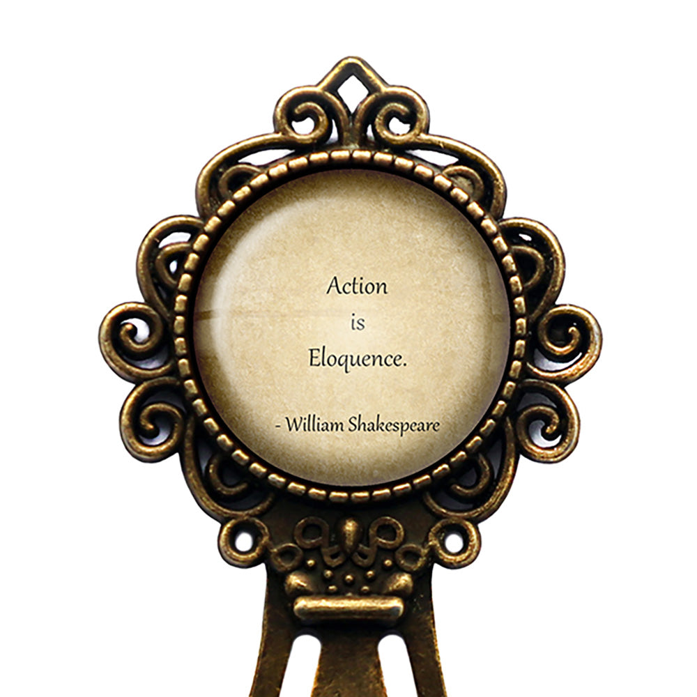 William Shakespeare Action is Eloquence Bronze Bookmark