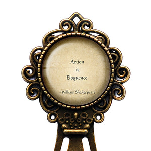 William Shakespeare Action is Eloquence Bronze Bookmark