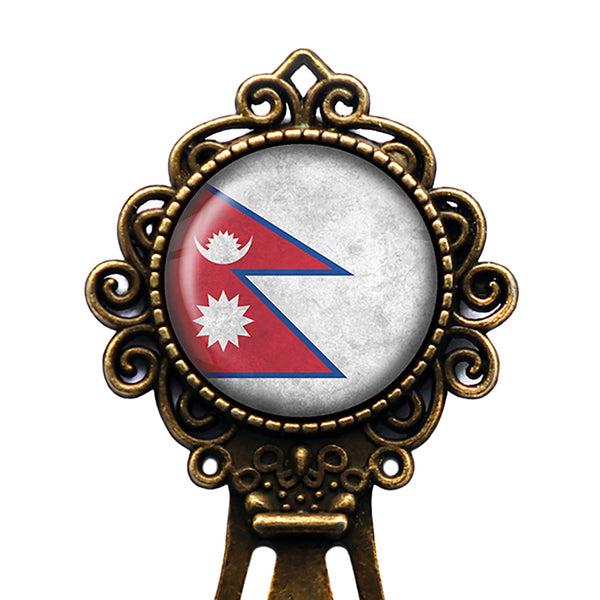 Nepal Nepalese Flag Bronze Bookmark