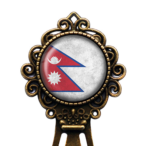 Nepal Nepalese Flag Bronze Bookmark