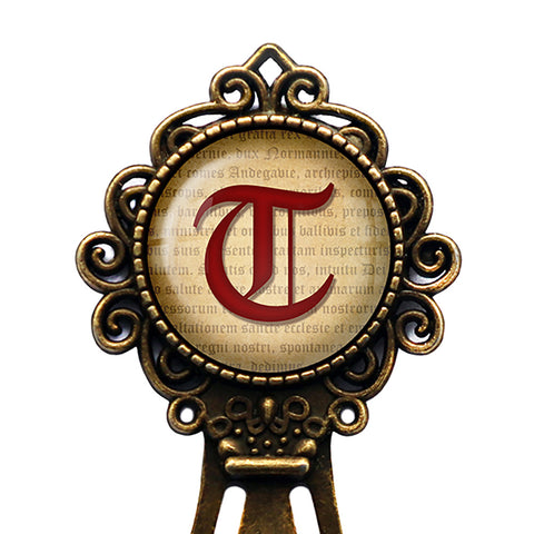 T Letter Old English Gothic Blackletter Magna Carta Bronze Bookmark