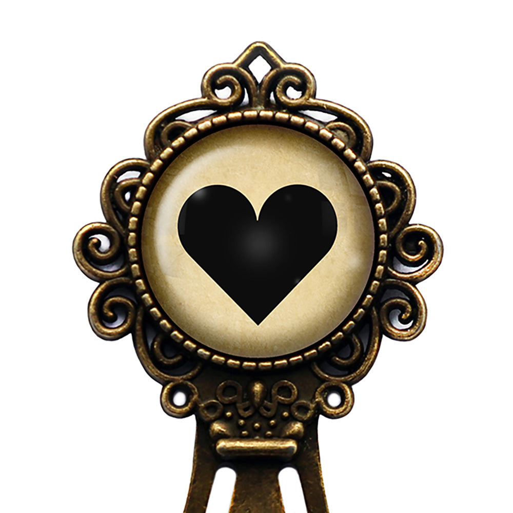 Black Love Heart Mothers Valentines Bronze Bookmark