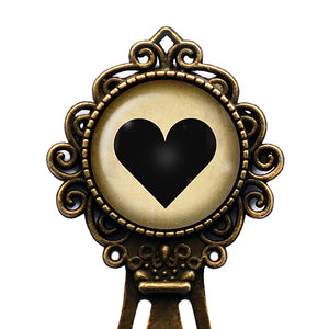 Black Love Heart Mothers Valentines Bronze Bookmark