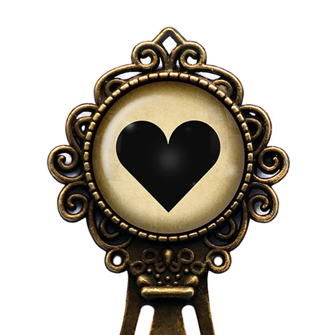 Black Love Heart Mothers Valentines Bronze Bookmark