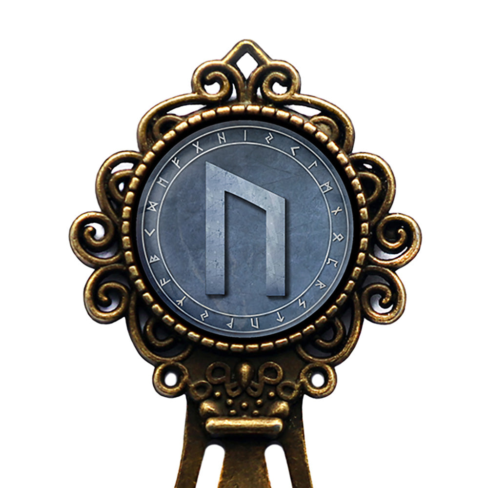 Viking Runes Elder Futhark Rune Circle U Uruz Power Bronze Bookmark